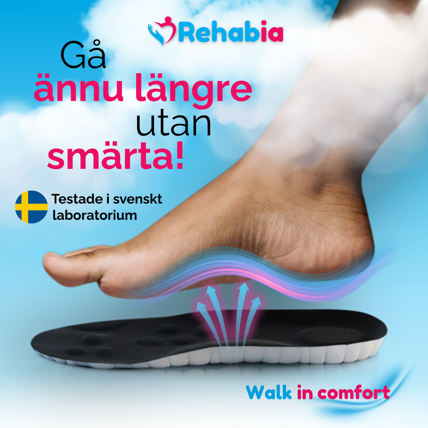 Skoinlägg med 4D stötdämpning